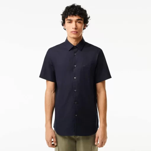 Lacoste Shirts-Men'S Regular Fit Solid Cotton Shirt