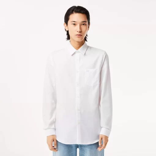 Lacoste Shirts-Men'S Regular Fit Solid Cotton Shirt