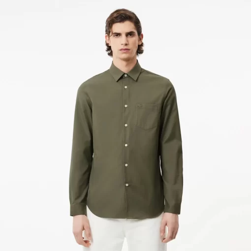 Lacoste Shirts-Men'S Regular Fit Solid Cotton Shirt