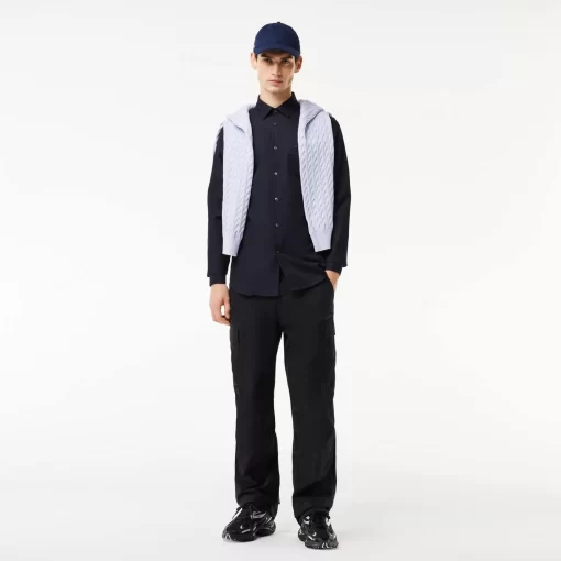 Lacoste Shirts-Men'S Regular Fit Solid Cotton Shirt