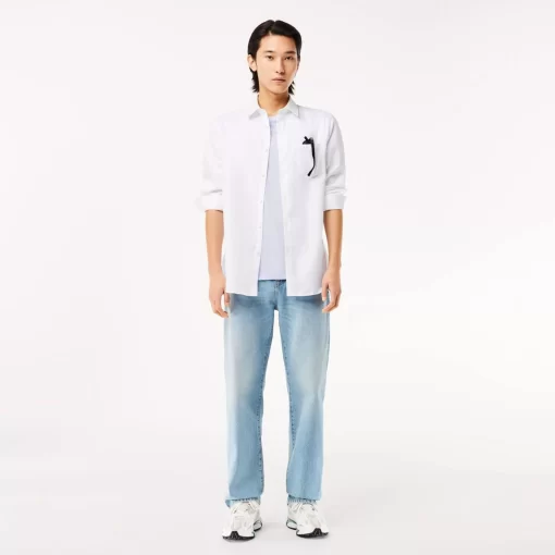 Lacoste Shirts-Men'S Regular Fit Solid Cotton Shirt