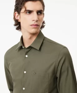 Lacoste Shirts-Men'S Regular Fit Solid Cotton Shirt