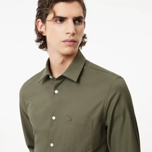 Lacoste Shirts-Men'S Regular Fit Solid Cotton Shirt