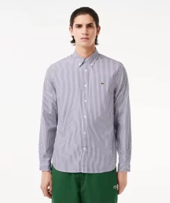 Lacoste Shirts-Men'S Regular Fit Striped Cotton Shirt