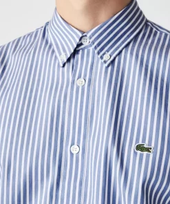 Lacoste Shirts-Men'S Regular Fit Striped Cotton Shirt