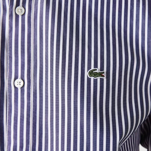 Lacoste Shirts-Men'S Regular Fit Striped Cotton Shirt