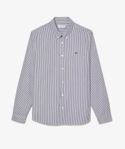 Lacoste Shirts-Men'S Regular Fit Striped Cotton Shirt