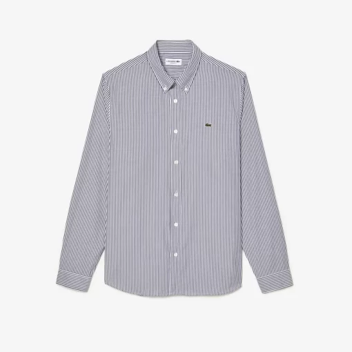 Lacoste Shirts-Men'S Regular Fit Striped Cotton Shirt