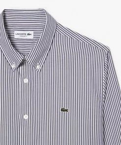 Lacoste Shirts-Men'S Regular Fit Striped Cotton Shirt