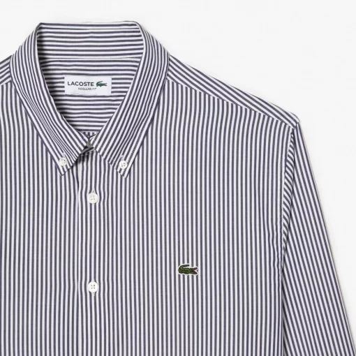 Lacoste Shirts-Men'S Regular Fit Striped Cotton Shirt