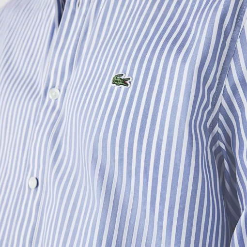 Lacoste Shirts-Men'S Regular Fit Striped Cotton Shirt