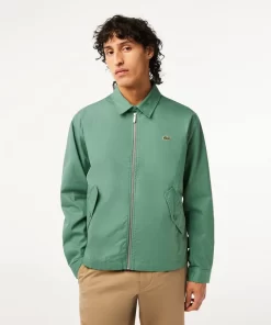 Lacoste Jackets & Coats-Men'S Short Zippered Organic Cotton Gabardine Jacket