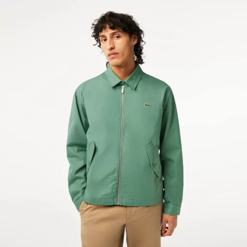 Lacoste Jackets & Coats-Men'S Short Zippered Organic Cotton Gabardine Jacket