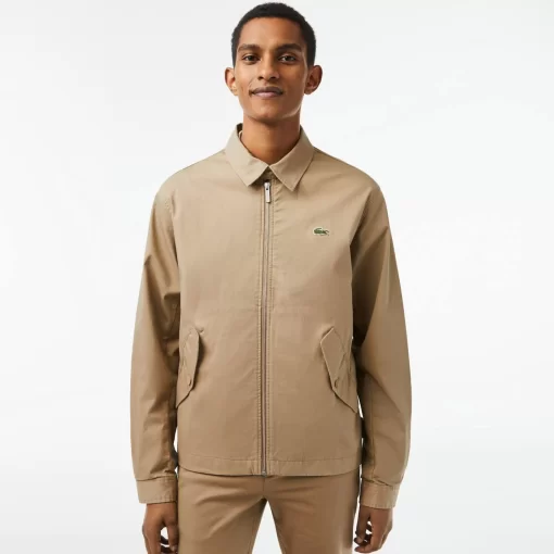 Lacoste Jackets & Coats-Men'S Short Zippered Organic Cotton Gabardine Jacket