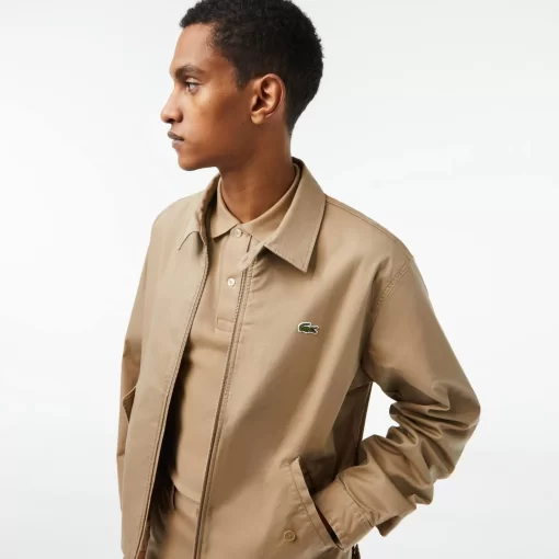 Lacoste Jackets & Coats-Men'S Short Zippered Organic Cotton Gabardine Jacket