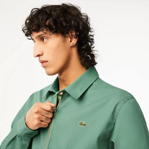 Lacoste Jackets & Coats-Men'S Short Zippered Organic Cotton Gabardine Jacket