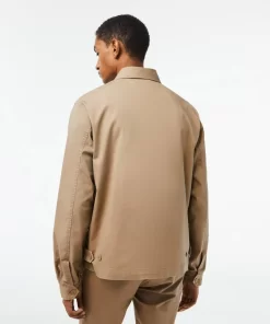 Lacoste Jackets & Coats-Men'S Short Zippered Organic Cotton Gabardine Jacket