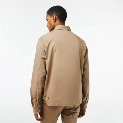 Lacoste Jackets & Coats-Men'S Short Zippered Organic Cotton Gabardine Jacket