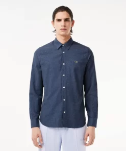 Lacoste Shirts-Men'S Slim Fit Cotton Chambray Shirt