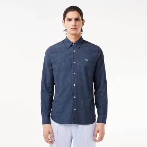 Lacoste Shirts-Men'S Slim Fit Cotton Chambray Shirt