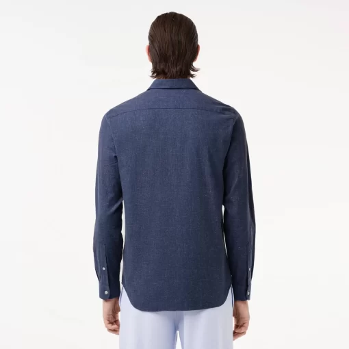 Lacoste Shirts-Men'S Slim Fit Cotton Chambray Shirt