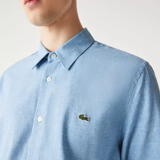 Lacoste Shirts-Men'S Slim Fit Cotton Chambray Shirt