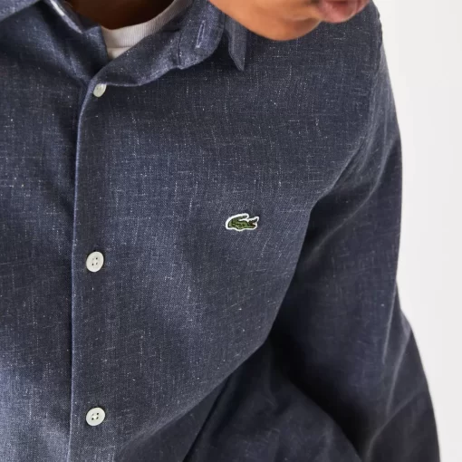 Lacoste Shirts-Men'S Slim Fit Cotton Chambray Shirt