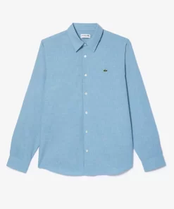 Lacoste Shirts-Men'S Slim Fit Cotton Chambray Shirt