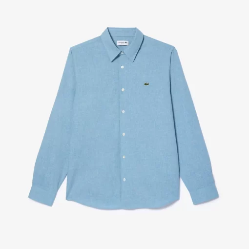 Lacoste Shirts-Men'S Slim Fit Cotton Chambray Shirt