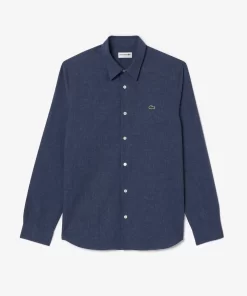 Lacoste Shirts-Men'S Slim Fit Cotton Chambray Shirt