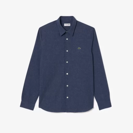 Lacoste Shirts-Men'S Slim Fit Cotton Chambray Shirt