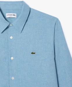 Lacoste Shirts-Men'S Slim Fit Cotton Chambray Shirt