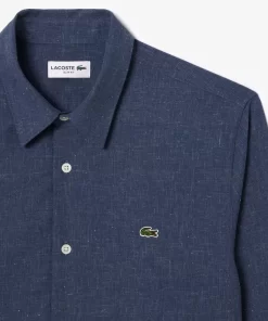 Lacoste Shirts-Men'S Slim Fit Cotton Chambray Shirt