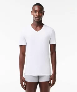 Lacoste Underwear & Lounge Wear-Men'S Slim Fit V-Neck Cotton Loungewear T-Shirt 3-Pack