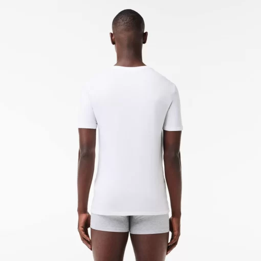 Lacoste Underwear & Lounge Wear-Men'S Slim Fit V-Neck Cotton Loungewear T-Shirt 3-Pack