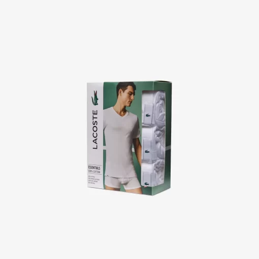 Lacoste Underwear & Lounge Wear-Men'S Slim Fit V-Neck Cotton Loungewear T-Shirt 3-Pack