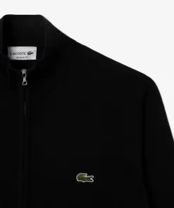 Lacoste Knitwear-Men'S Stand-Up Collar Organic Cotton Zippered Sweater