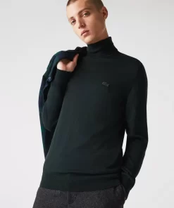 Lacoste Knitwear-Men'S Turtleneck Merino Wool Sweater