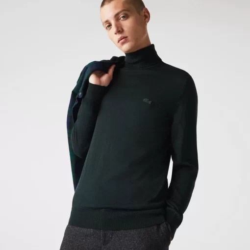 Lacoste Knitwear-Men'S Turtleneck Merino Wool Sweater