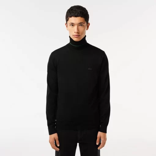 Lacoste Knitwear-Men'S Turtleneck Merino Wool Sweater