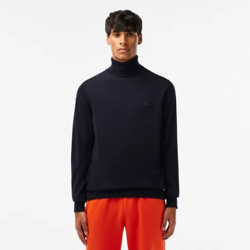 Lacoste Knitwear-Men'S Turtleneck Merino Wool Sweater