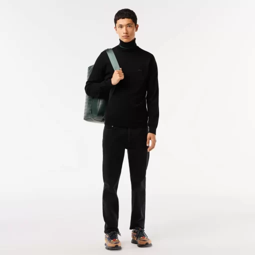 Lacoste Knitwear-Men'S Turtleneck Merino Wool Sweater