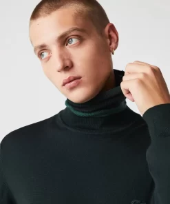 Lacoste Knitwear-Men'S Turtleneck Merino Wool Sweater