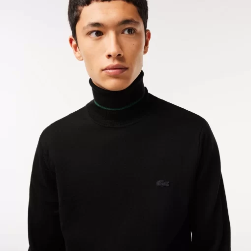 Lacoste Knitwear-Men'S Turtleneck Merino Wool Sweater