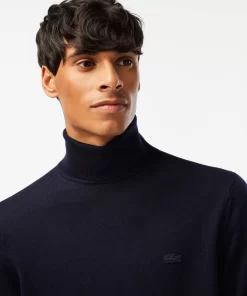 Lacoste Knitwear-Men'S Turtleneck Merino Wool Sweater