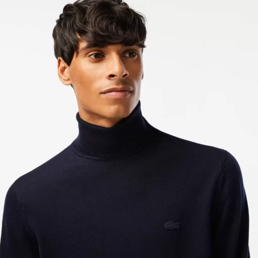 Lacoste Knitwear-Men'S Turtleneck Merino Wool Sweater