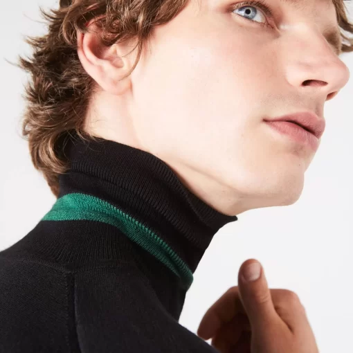 Lacoste Knitwear-Men'S Turtleneck Merino Wool Sweater