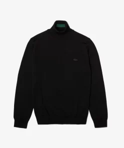 Lacoste Knitwear-Men'S Turtleneck Merino Wool Sweater