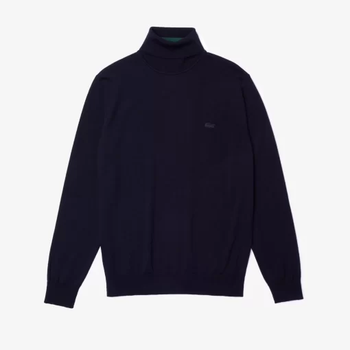 Lacoste Knitwear-Men'S Turtleneck Merino Wool Sweater