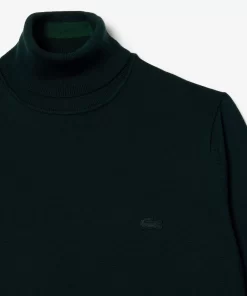 Lacoste Knitwear-Men'S Turtleneck Merino Wool Sweater